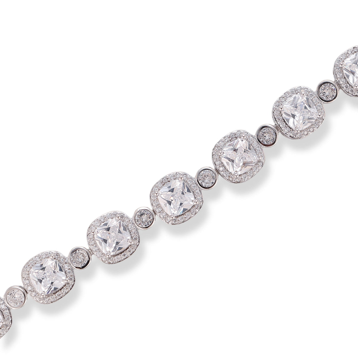 Yolina Silver Cushion Tennis Bacelet