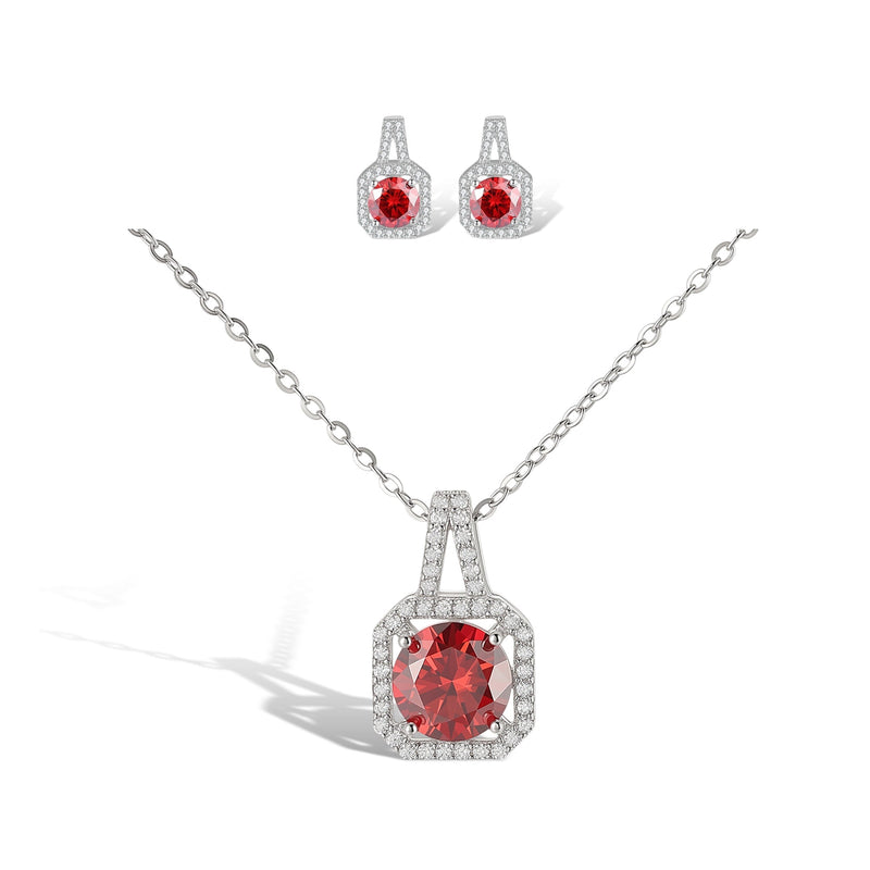 Zéphyrine Ruby Round Necklace Set