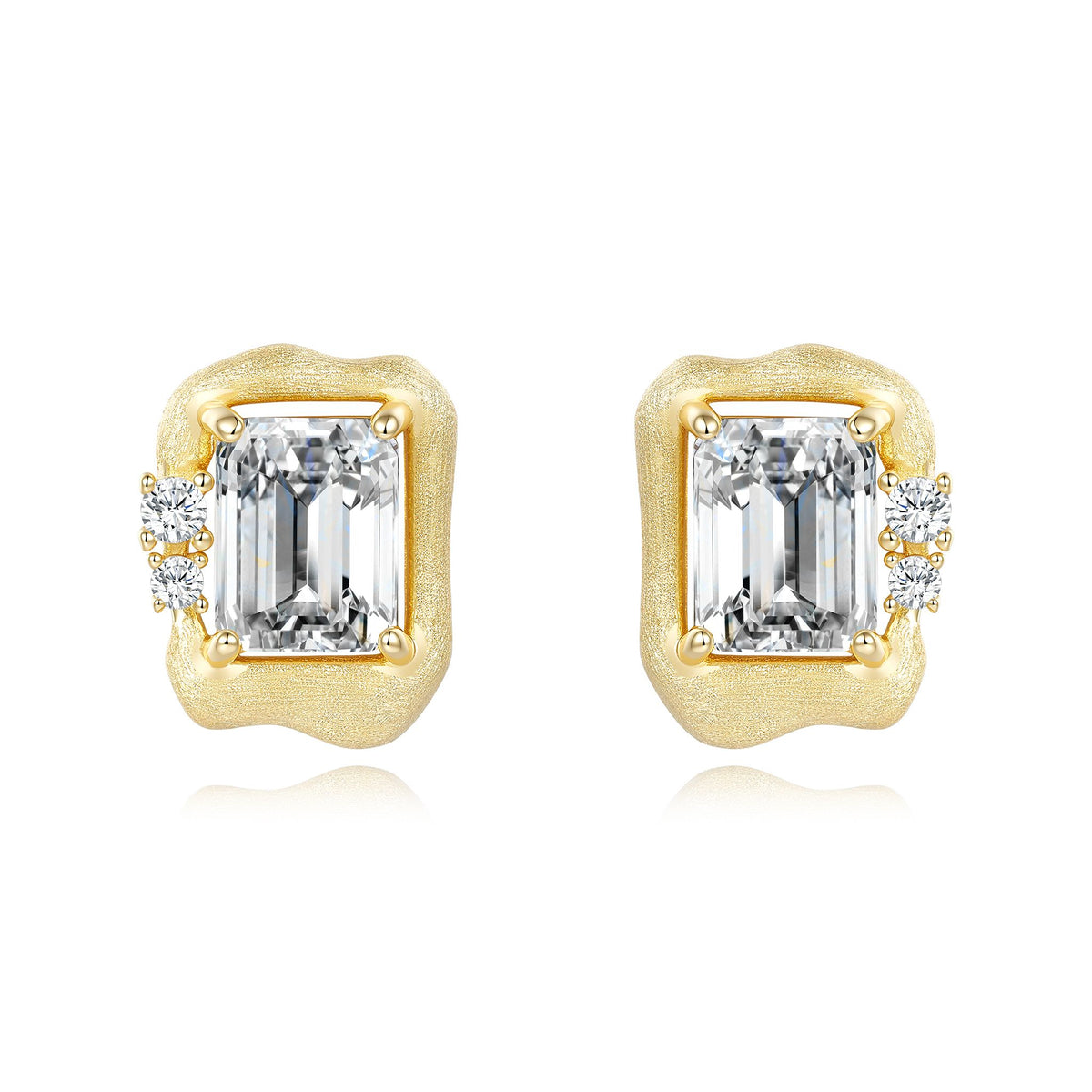 Moissanite Bar Stud Earrings