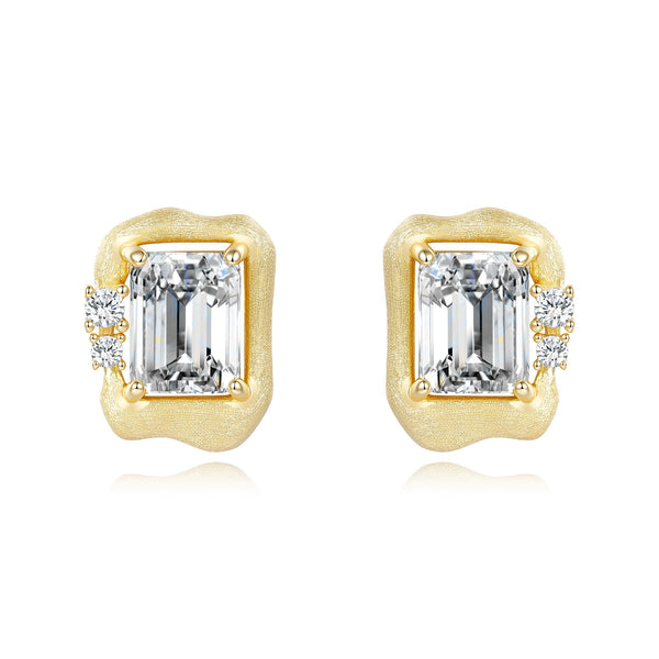 Moissanite Bar Stud Earrings