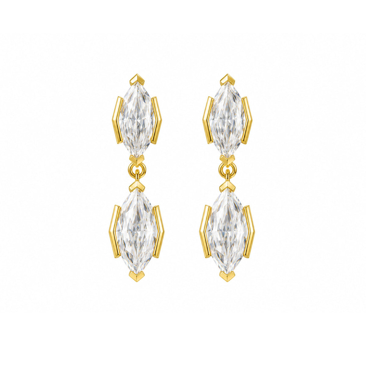 Moissanite Marquise Drop Earrings