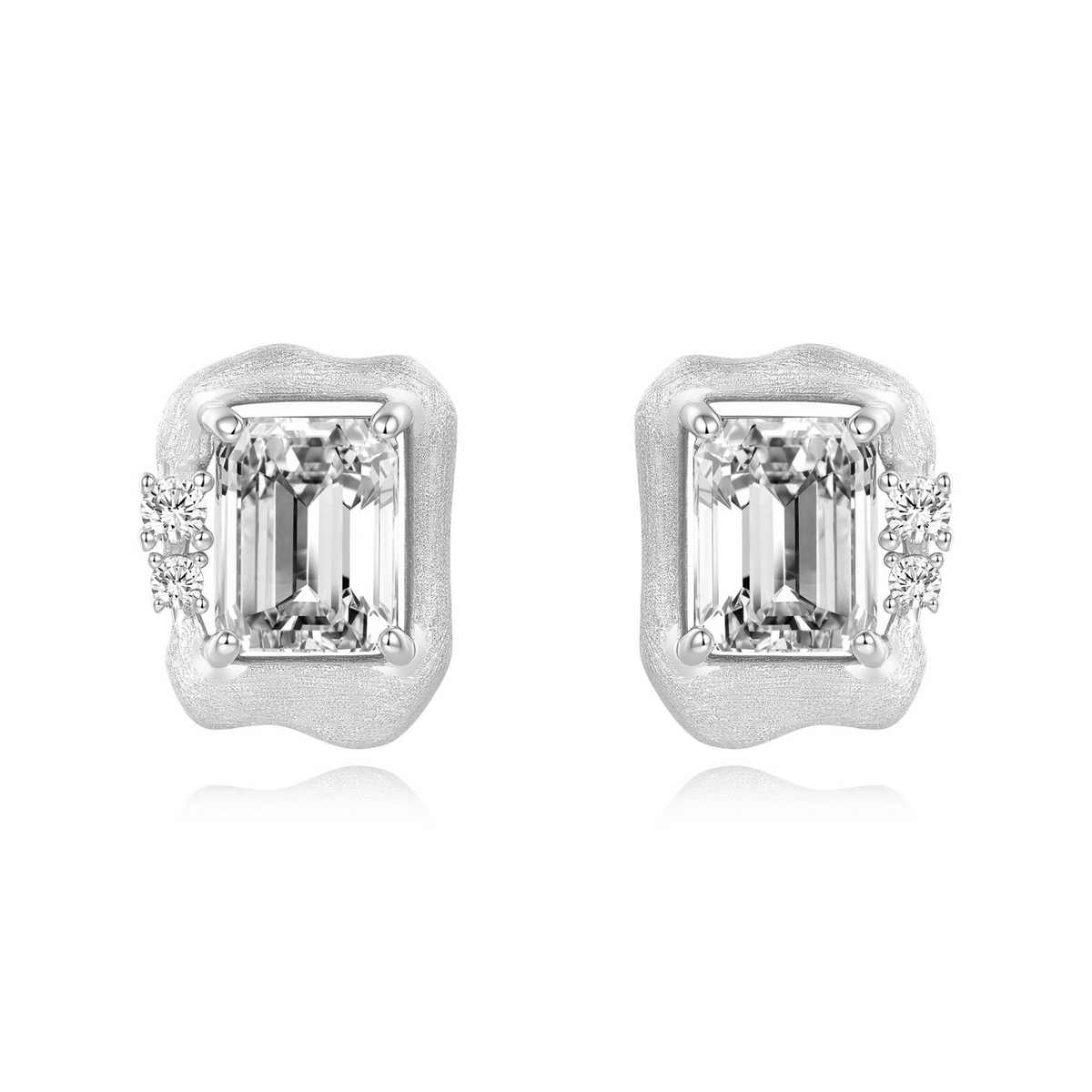 Moissanite Bar Stud Earrings